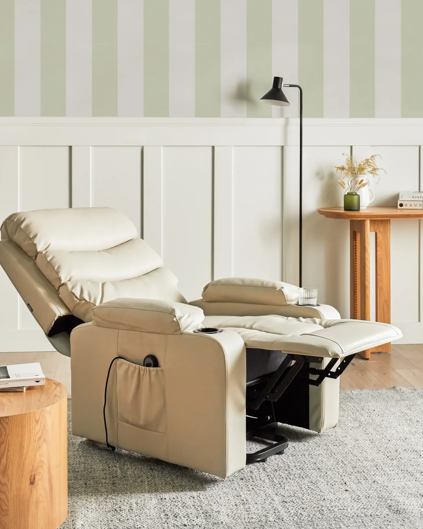 Elektrisk recliner stol ETER Kunstlæder Beige