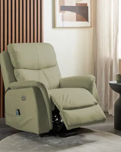Elektrisk recliner stol GLORIE massagefunktion Grøn