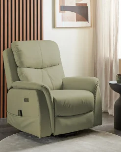 Elektrisk recliner stol GLORIE massagefunktion Grøn