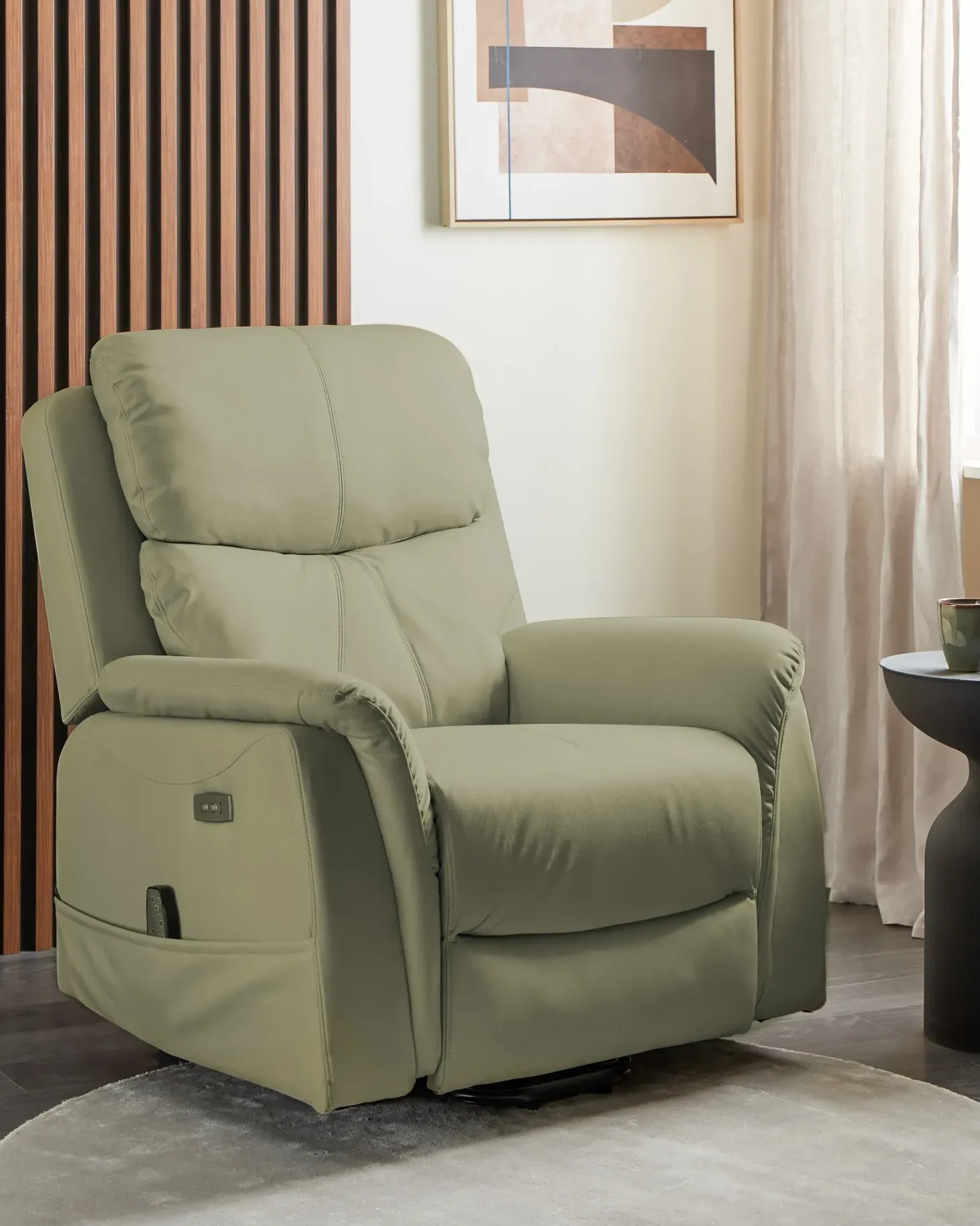Elektrisk recliner stol GLORIE massagefunktion Grøn