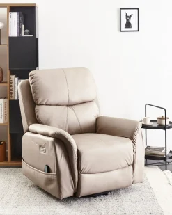 Elektrisk recliner stol GLORIE massagefunktion Brungrå