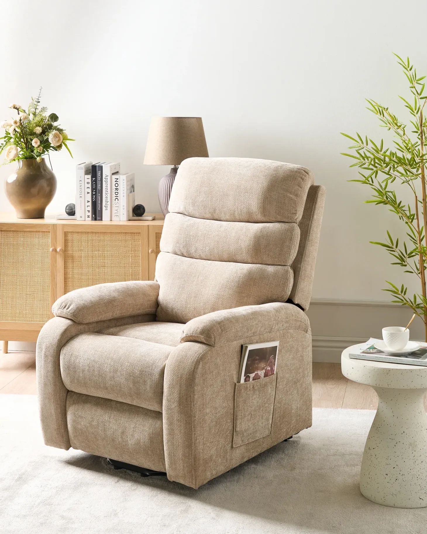 Elektrisk recliner stol RISE Inkl. fodstøtte Beige