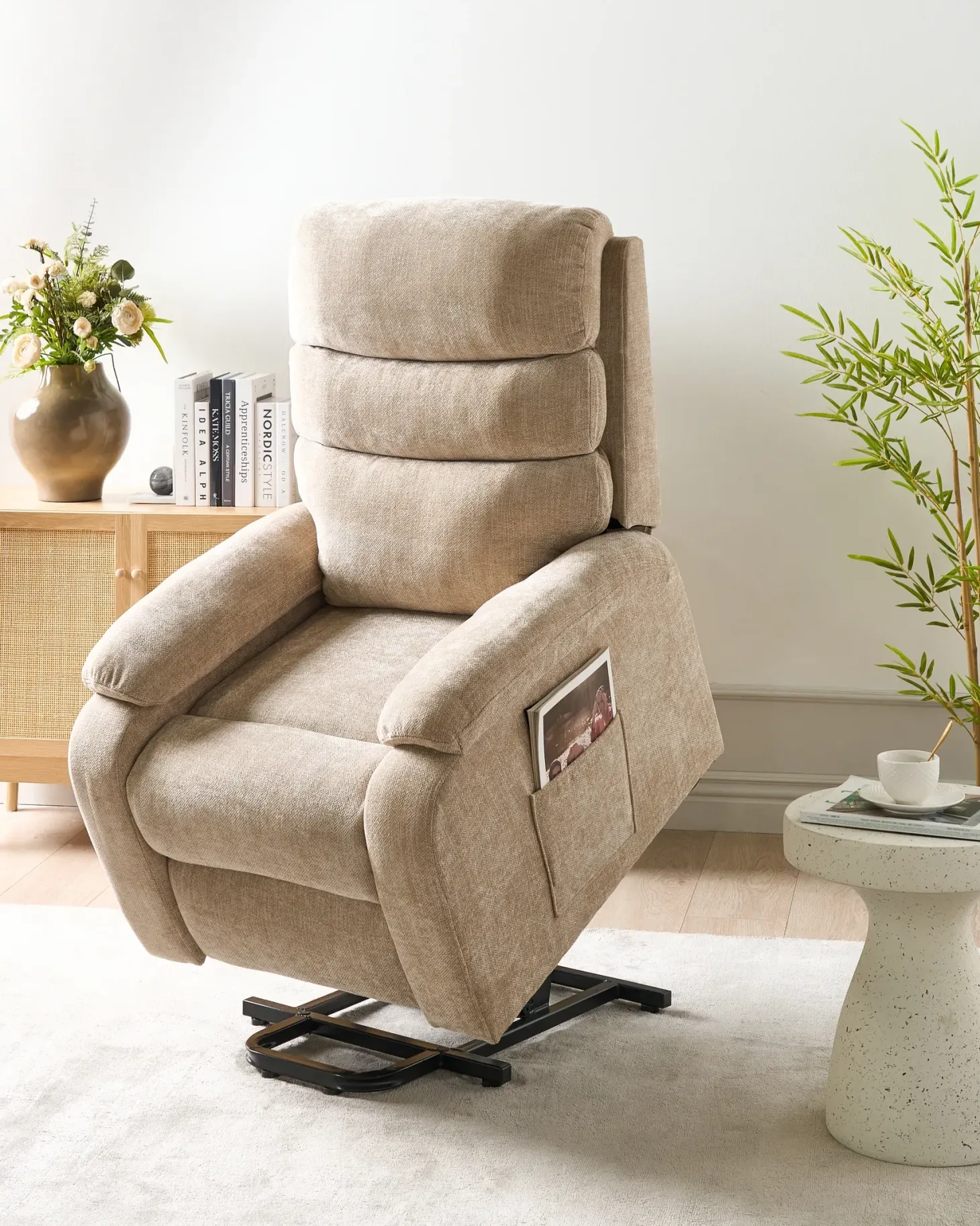 Elektrisk recliner stol RISE Inkl. fodstøtte Beige