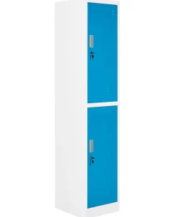 2-etagers opbevaringsskab ATHLETE Metal Hvid/blå