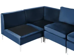 EVJA 4 personers Hjørnesofa modul Højrevendt Navy Blå Velour