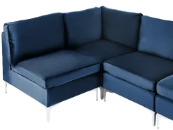 EVJA 4 personers Hjørnesofa modul Højrevendt Navy Blå Velour