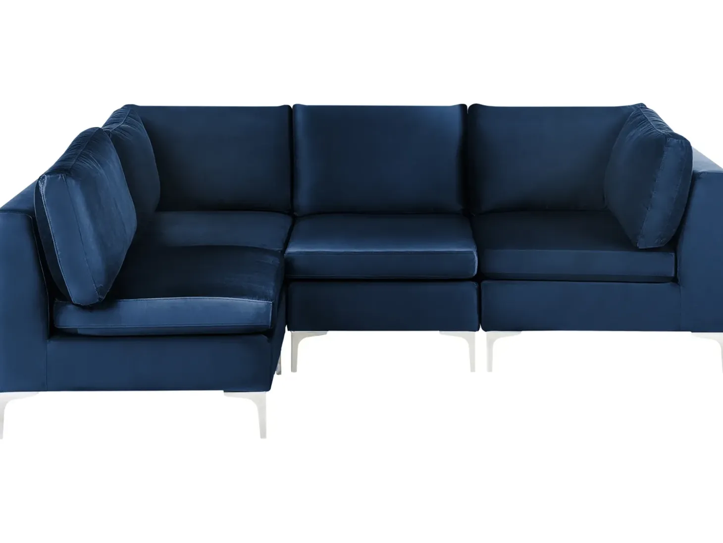 EVJA 4 personers Hjørnesofa modul Højrevendt Navy Blå Velour
