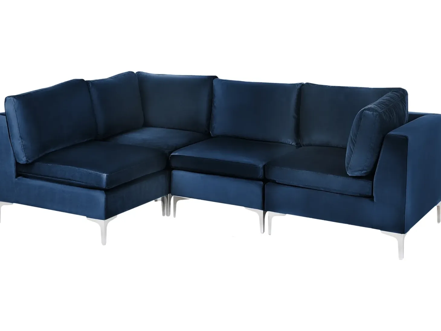 EVJA 4 personers Hjørnesofa modul Højrevendt Navy Blå Velour