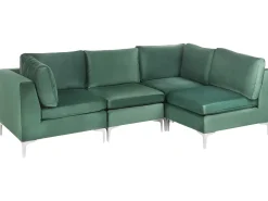 EVJA 4 personers Hjørnesofa modul Venstrevendt Grøn Velour