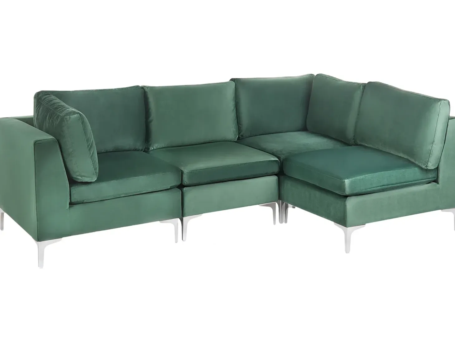 EVJA 4 personers Hjørnesofa modul Venstrevendt Grøn Velour