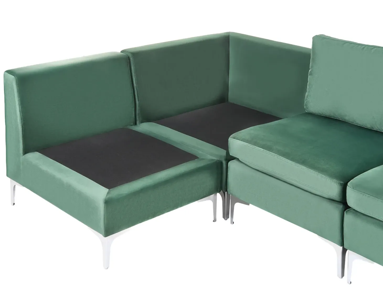 EVJA 4 personers Hjørnesofa modul Venstrevendt Grøn Velour