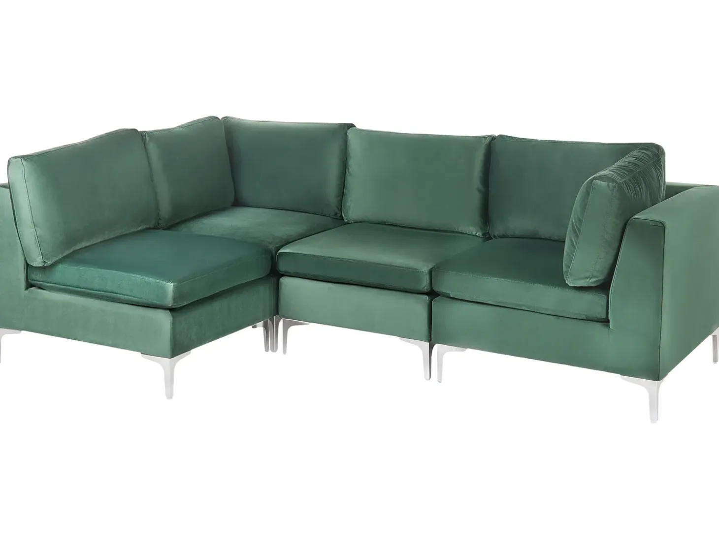 EVJA 4 personers Hjørnesofa modul Højrevendt Grøn Velour