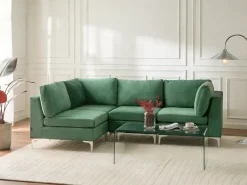 EVJA 4 personers Hjørnesofa modul Højrevendt Grøn Velour