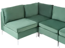 EVJA 4 personers Hjørnesofa modul Højrevendt Grøn Velour