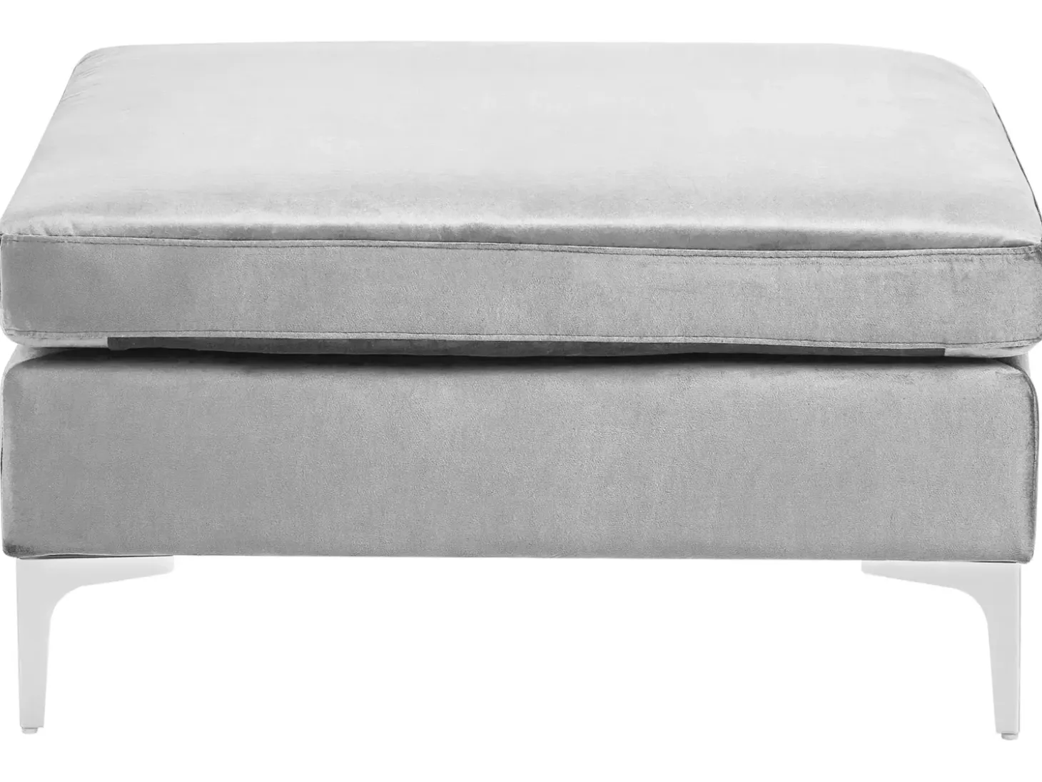 EVJA 4 personers Hjørnesofa modul Højrevendt Grå Velour med fodskammel