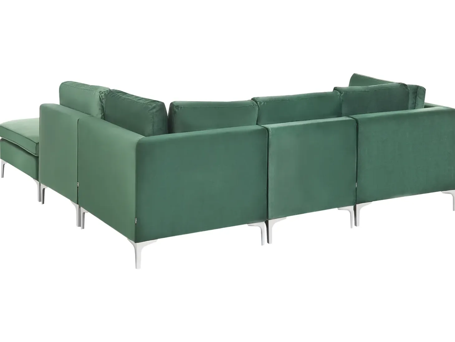EVJA 4 personers Hjørnesofa modul Venstrevendt Grøn Velour med fodskammel