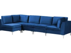 EVJA 5 personers Hjørnesofa modul Højrevendt Navy Blå Velour