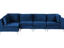 EVJA 5 personers Hjørnesofa modul Højrevendt Navy Blå Velour