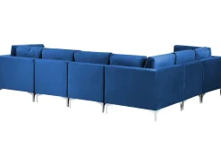 EVJA 6 personers Hjørnesofa modul Højrevendt Navy Blå Velour