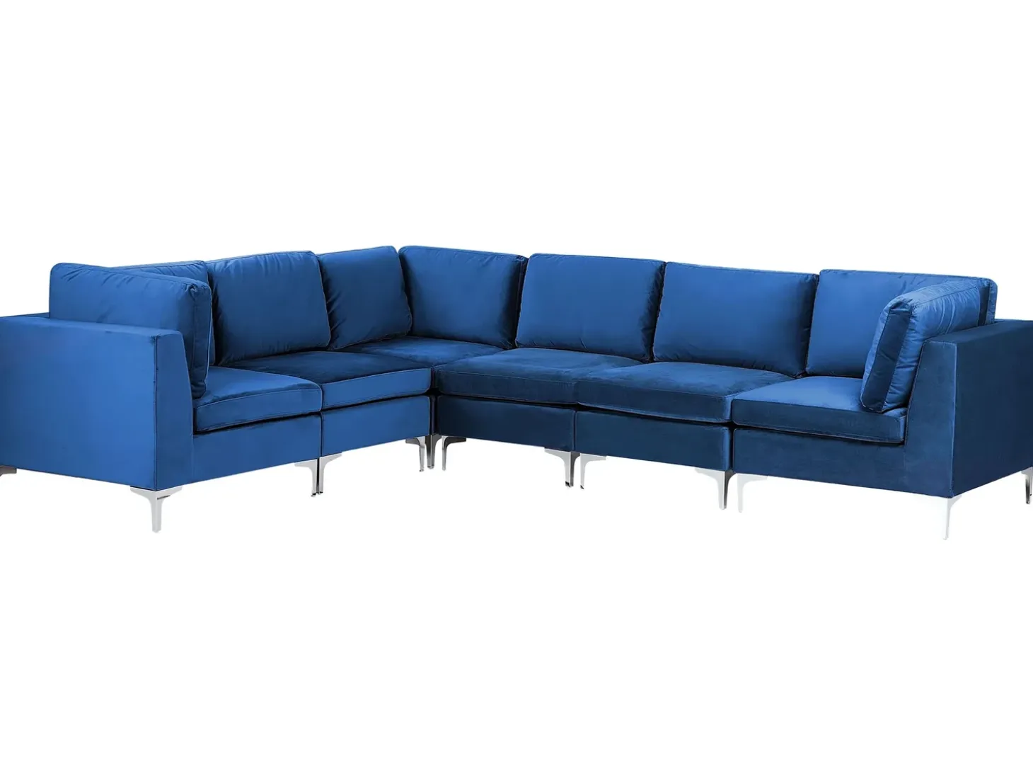 EVJA 6 personers Hjørnesofa modul Højrevendt Navy Blå Velour