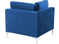 EVJA 3 personers Modulsofa Navy Blå Velour med fodskammel