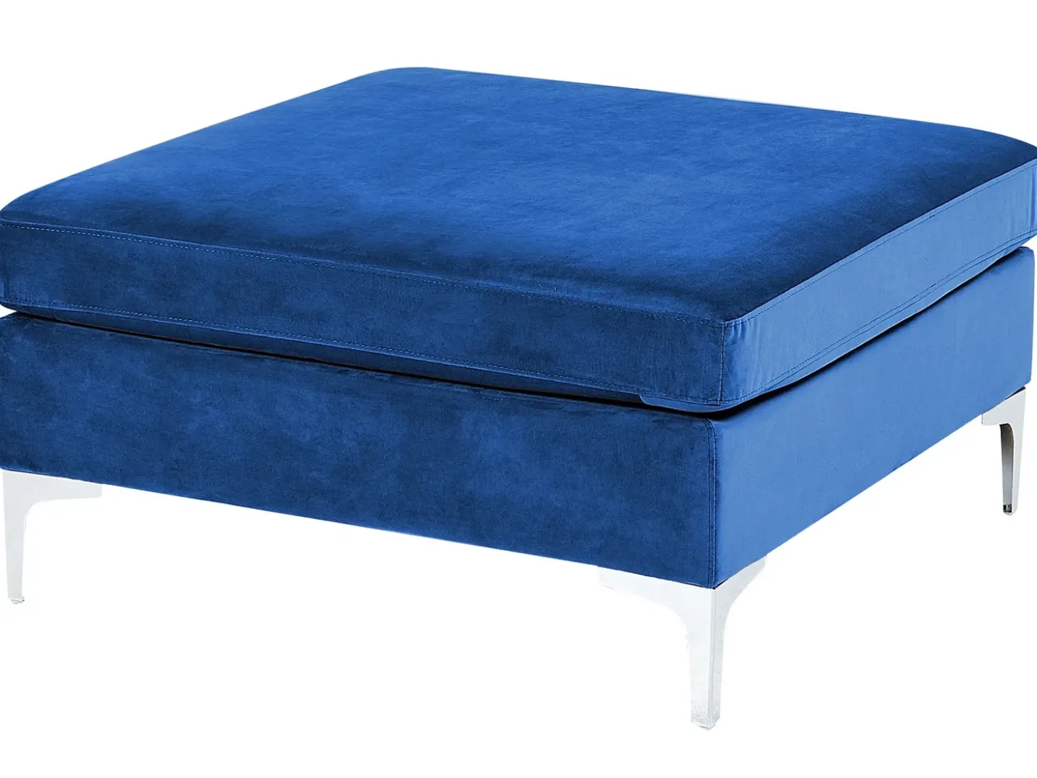 EVJA 3 personers Modulsofa Navy Blå Velour med fodskammel