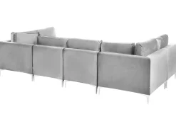 EVJA 6 personers U-formet modulsofa Grå Velour