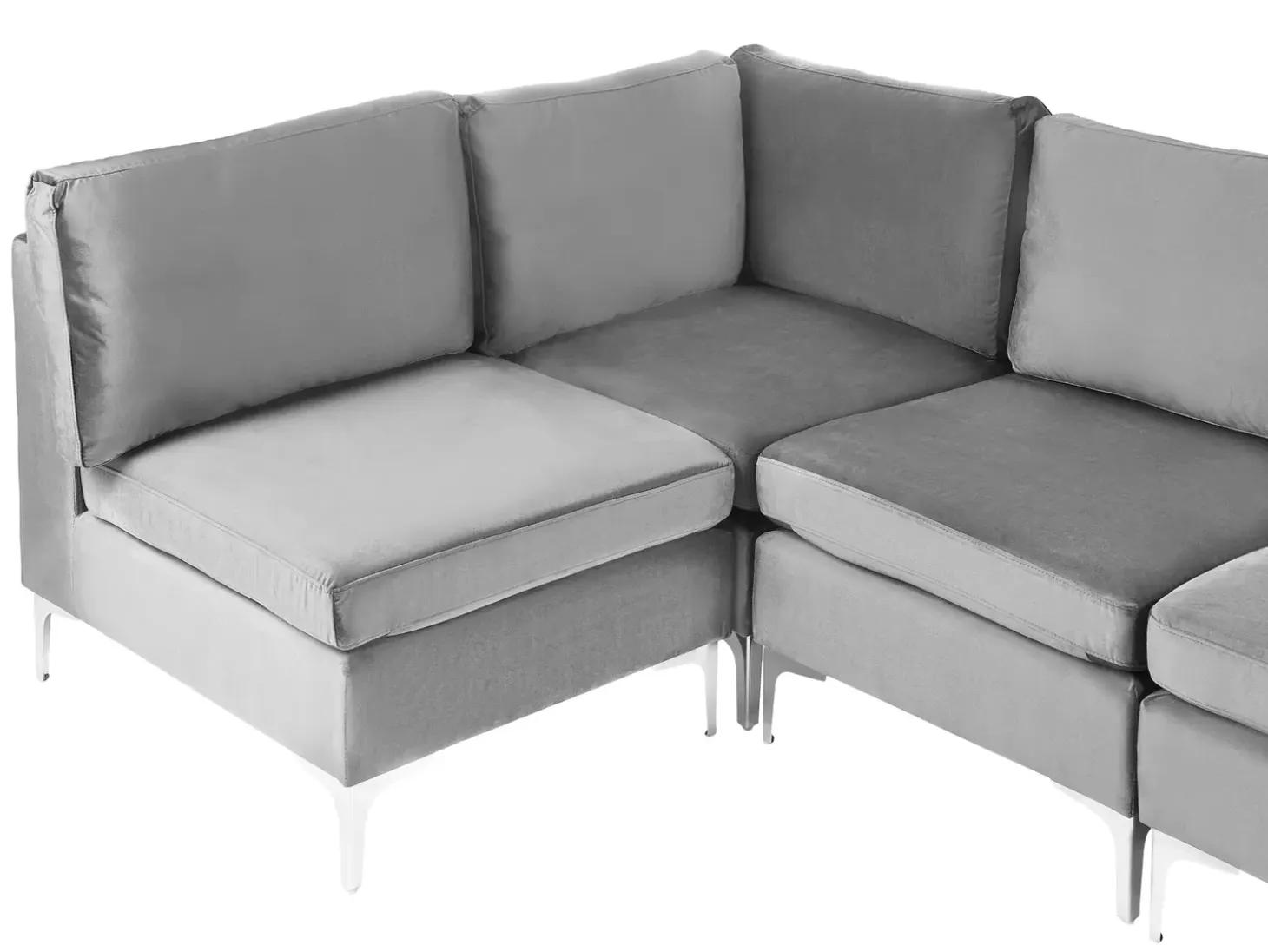 EVJA 6 personers U-formet modulsofa Grå Velour