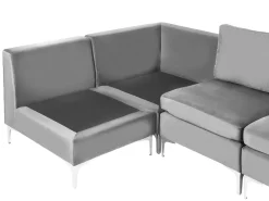 EVJA 6 personers U-formet modulsofa Grå Velour