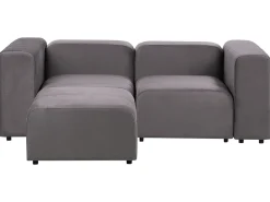 FALSTERBO 2 personers Modulsofa Mørkegrå Velour med fodskammel