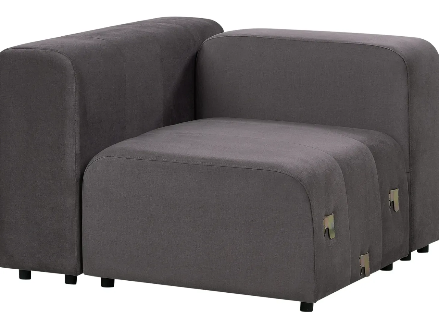 FALSTERBO 2 personers Modulsofa Mørkegrå Velour med fodskammel
