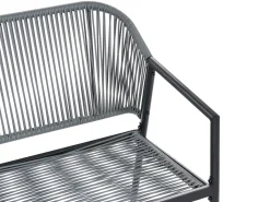 FLERO 4 personers Loungesæt med bord Sort PE-rattan