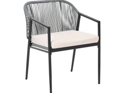 FLERO 4 personers Loungesæt med bord Sort PE-rattan