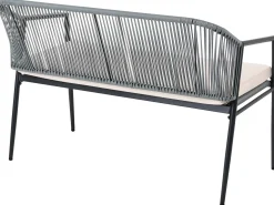 FLERO 4 personers Loungesæt med bord Sort PE-rattan