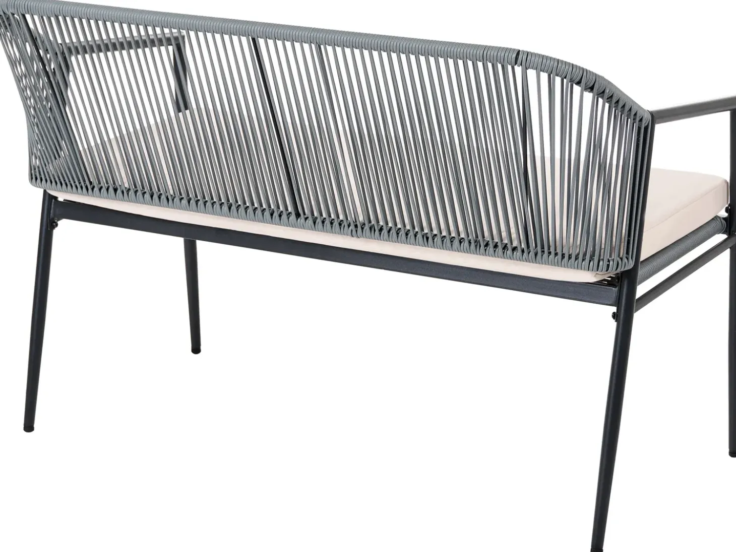 FLERO 4 personers Loungesæt med bord Sort PE-rattan