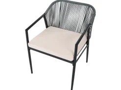 FLERO 4 personers Loungesæt med bord Sort PE-rattan
