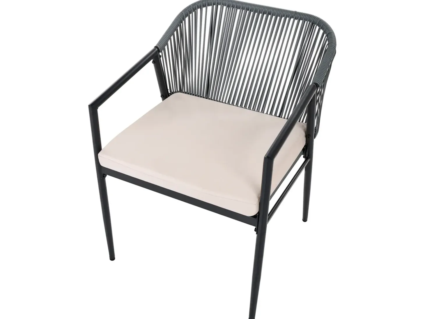 FLERO 4 personers Loungesæt med bord Sort PE-rattan