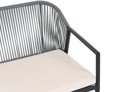FLERO 4 personers Loungesæt med bord Sort PE-rattan