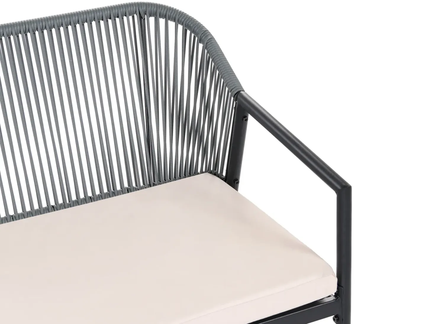 FLERO 4 personers Loungesæt med bord Sort PE-rattan