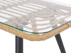 FOBELLO 4 personers Loungesæt med bord Beige PE-rattan