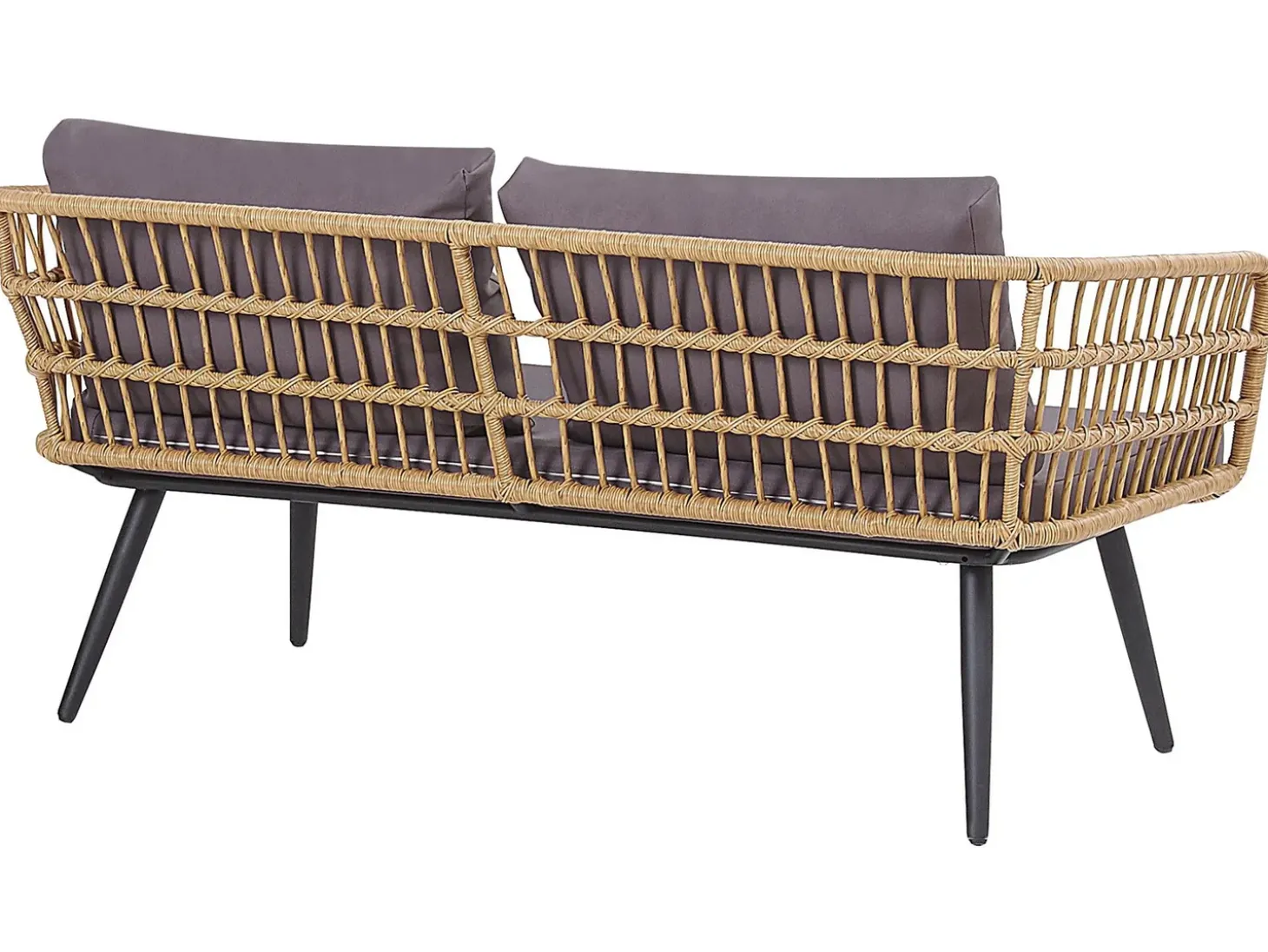 FOBELLO 4 personers Loungesæt med bord Beige PE-rattan