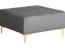 Fodskammel ABERDEEN Velour Grå