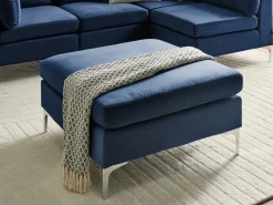 Fodskammel EVJA Velour Navy Blå