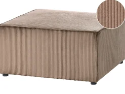 Fodskammel LEMVIG Fløjl Sand Beige