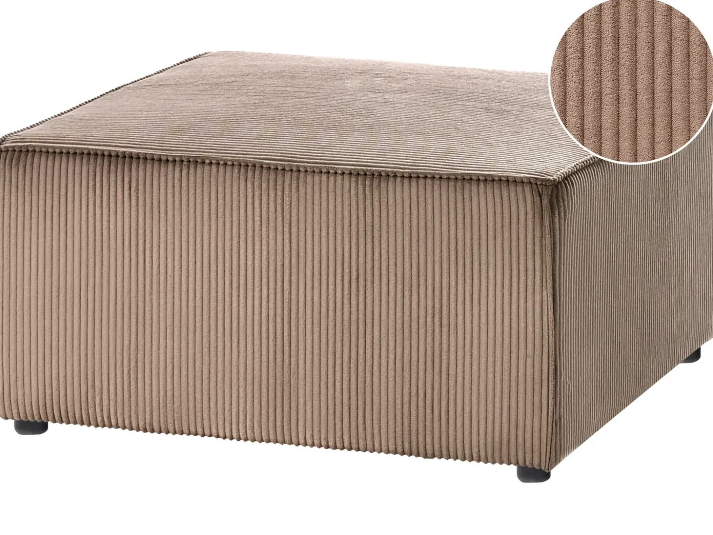 Fodskammel LEMVIG Fløjl Sand Beige
