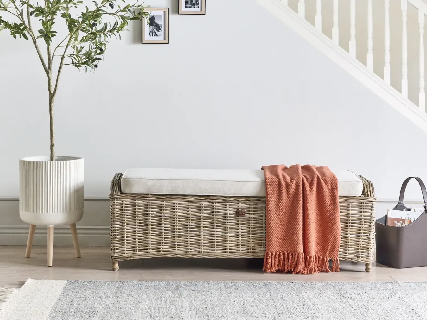 Fodskammel til haven SUSUA 140 cm Rattan Naturlig