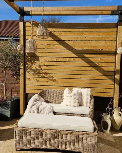 Fodskammel til haven SUSUA 140 cm Rattan Naturlig