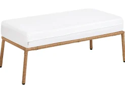 FOLLO 2 personers Havesofa Lysebrun PE-rattan med bænk
