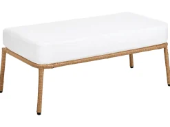 FOLLO 2 personers Havesofa Lysebrun PE-rattan med bænk