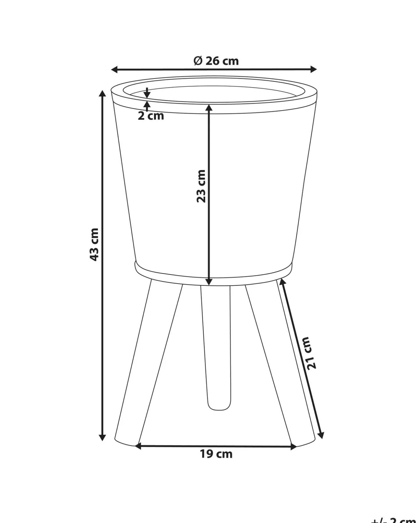 Forhøjet plantekrukke ALIARTOS 26 cm Cremehvid